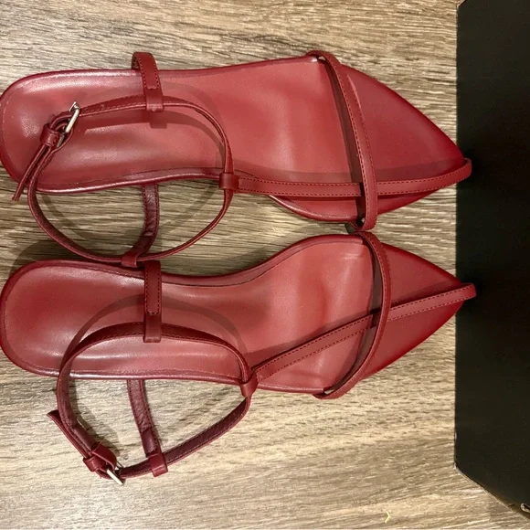 Women’s Burgundy Flat Leather Sandal Mules 8.5 - Picture 5 of 5